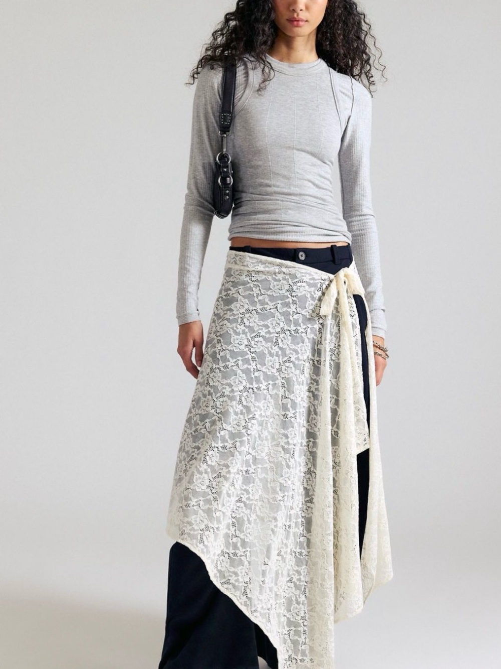 Free People Cream Lace Asymmetrical Sarong